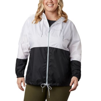 Columbia Jas Dames, Flash Forward Windbreaker Plus Size Wit Zwart, 21OGINASR